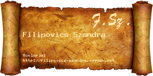 Filipovics Szandra névjegykártya